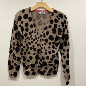 Moschino Cheapandchic Leopard Print Silk & Cashmere Sweater—Gorgeous! EUC—10